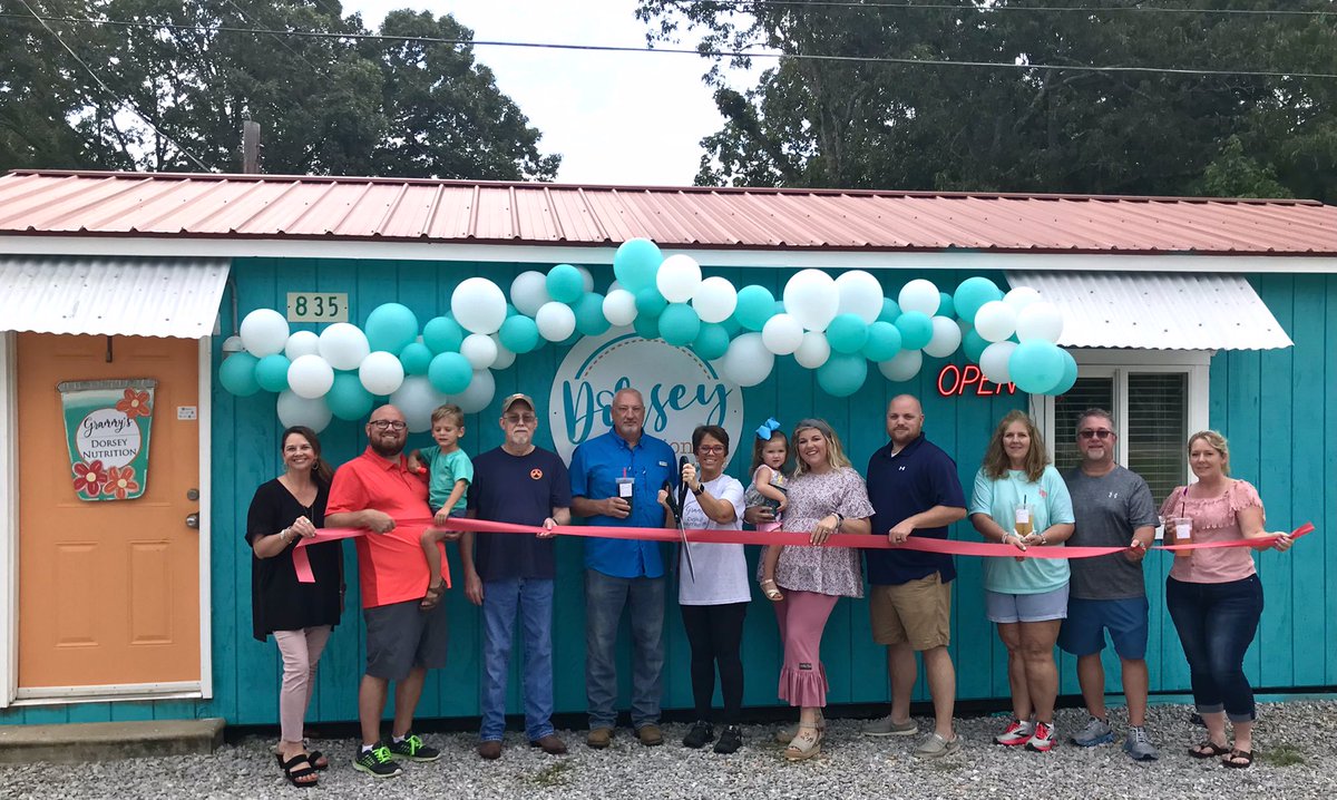 ItawambaCDC's tweet photo. Congratulations to Grammy’s Dorsey Nutrition on their grand opening ribbon cutting today! Located across from Dorsey Food Mart. They have every tea and shake under the sun plus coffee too! Stop on in today and get your fix for the weekend.  https://t.co/5Lv1cPh0H7 https://t.co/w29mjipS5S