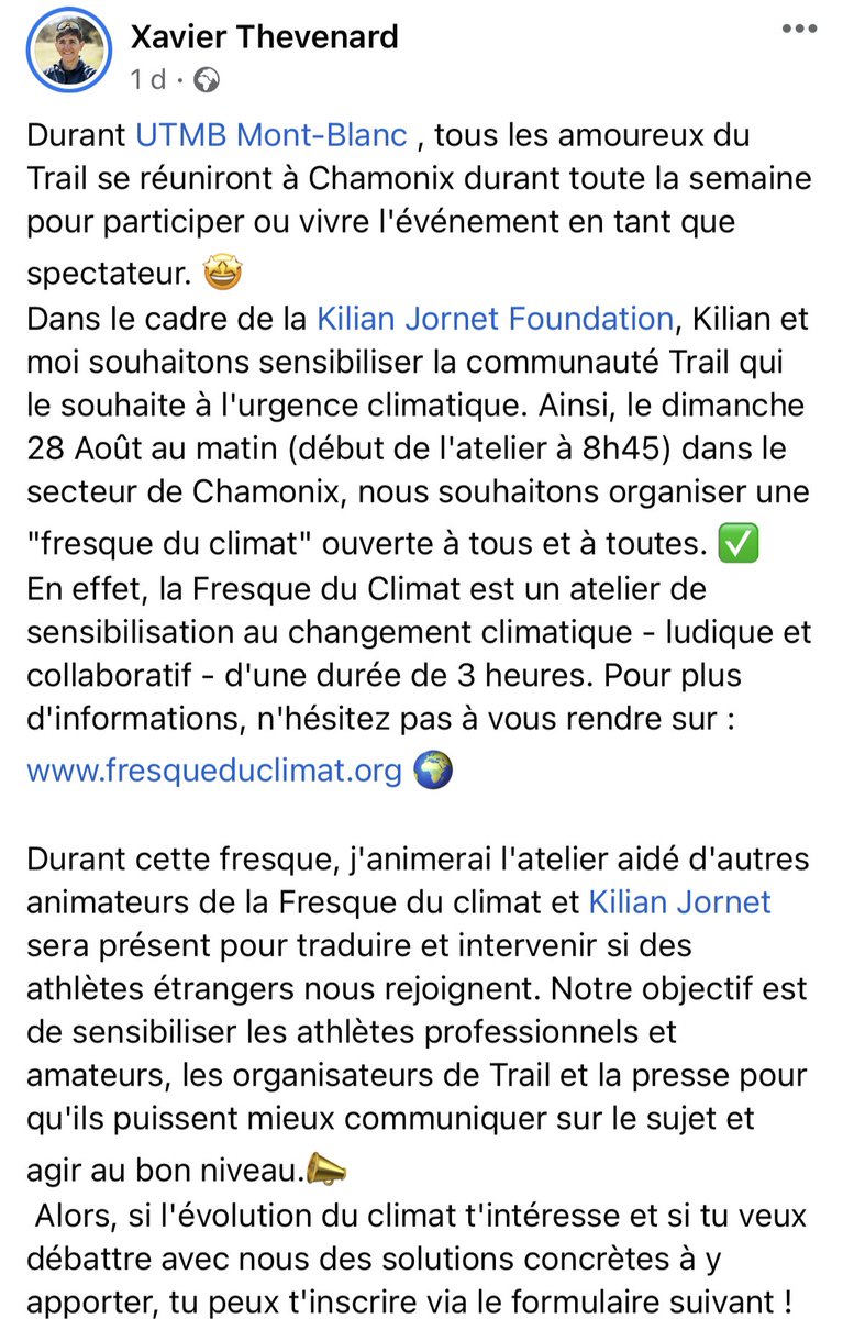 kilianj's tweet photo. Dimanche 28 à Chamonix avec Xavier Thevenard on va organiser une Fresque du Climat, si cela vous interesse c’est par ici 👉 https://t.co/qWuh0jkO4P https://t.co/YnHZggpl1Q