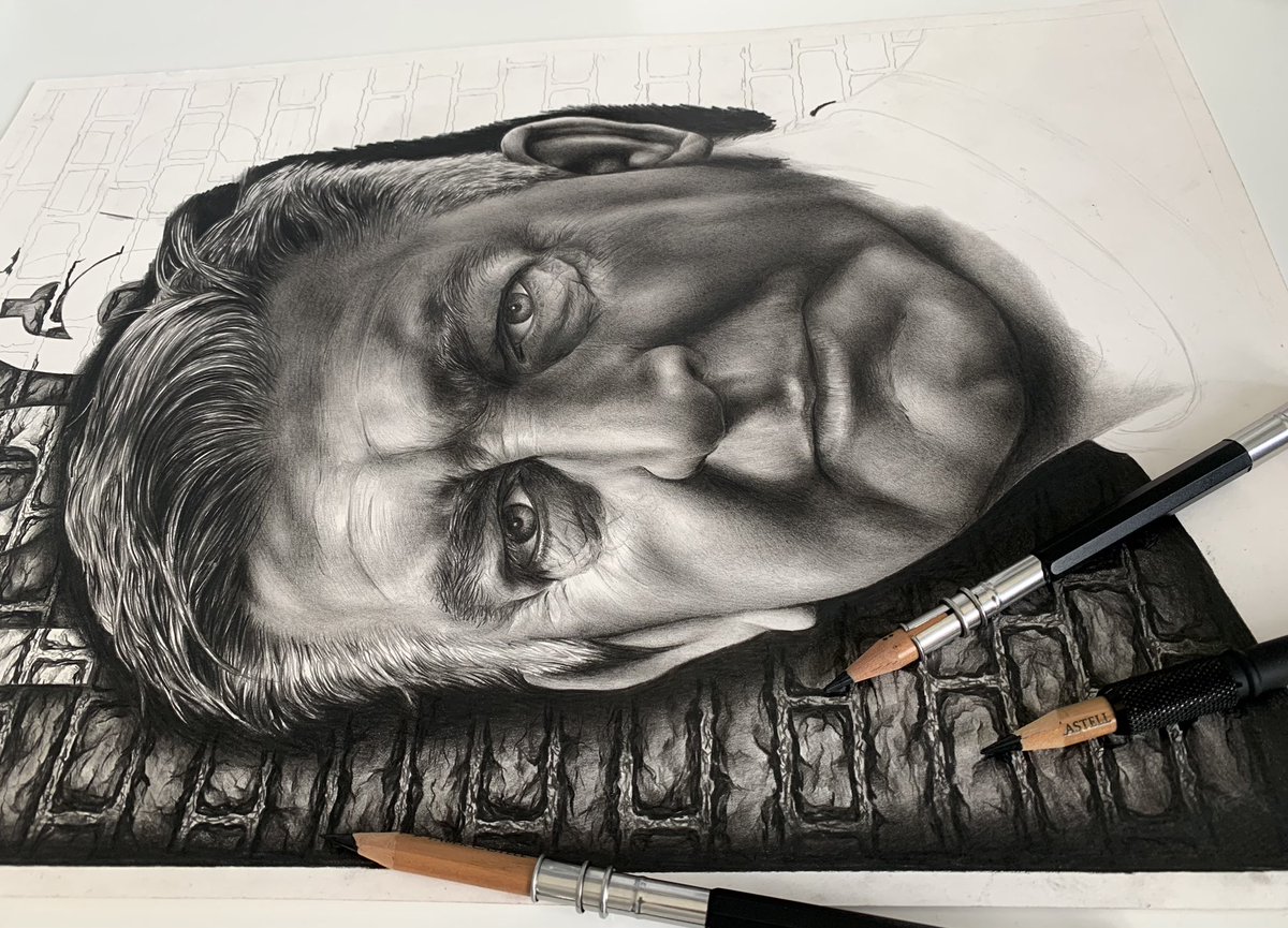 dpollockart's tweet photo. On the drawing board for the #BorninRed portrait series #MUFC #ManUnited #portrait #Whiteside #ManchesterUnited https://t.co/WGTfpQ69bF