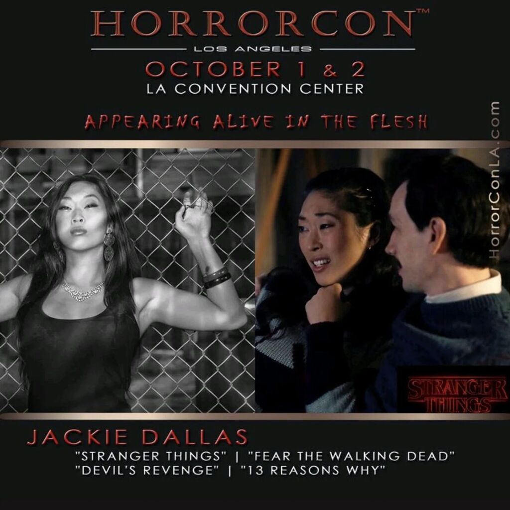 JaxDallas's tweet photo. It's official! I will be at HorrorCon LA on October 1st and 2nd! Live and in the flesh! #StrangerThings #FearTheWalkingDead #ThePining #RideScare #TheFreeFall #DevilsRevenge #2Girls1Crime https://t.co/PRSAZKM5xW https://t.co/CSSGCjC1w1