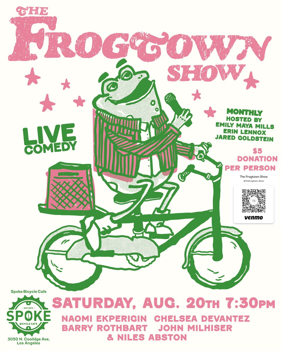 Tonight at 7:30pm <a href="/Blacktress/">Naomi Ekperigin</a> <a href="/JohnMilhiser/">John Milhiser</a> <a href="/chelseadevantez/">Chelsea Devantez</a> <a href="/barryrothbart/">Barry Rothbart</a> <a href="/NILES100/">niles • ASS GUY on YOUTUBE 🍿</a> <a href="/emilymayamills/">Emily Maya Mills</a> @ErinDeweyLennox @heyjaredhey