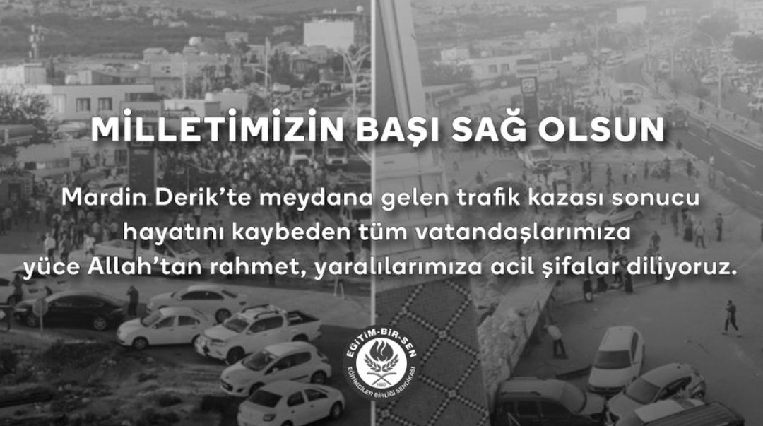 Milletimizin Başı Sağ Olsun 

#Mardin'in Derik ilçesinde meydana gelen trafik kazası sonucu hayatını kaybeden tüm vatandaşlarımıza yüce Allah’tan rahmet, yaralılarımıza acil şifalar diliyoruz.