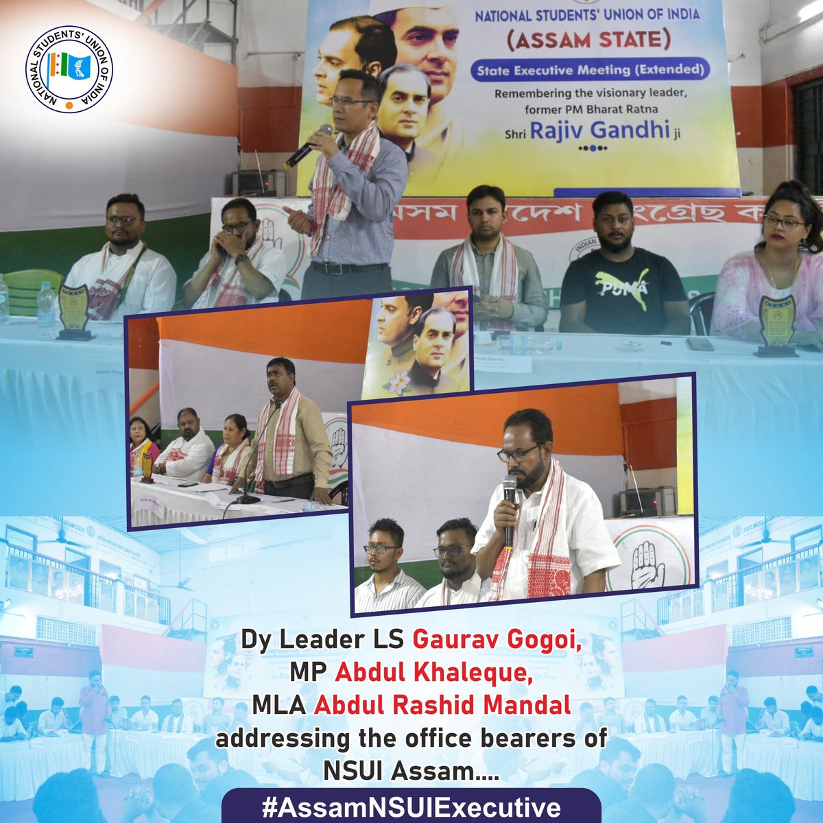 NSUIDhubri's tweet photo. Dy Leader @INCIndia LS Shri @GauravGogoiAsm ji MP Shri @MPAbdulKhaleque ji, MLA Shri Abdul Rashid Mandal ji addressing the office bearers of @NSUIAssam.....

#AssamNSUIExecutive https://t.co/GLfMszlYov