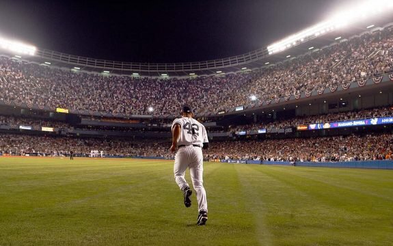 Mariano Rivera entering from the bullpen