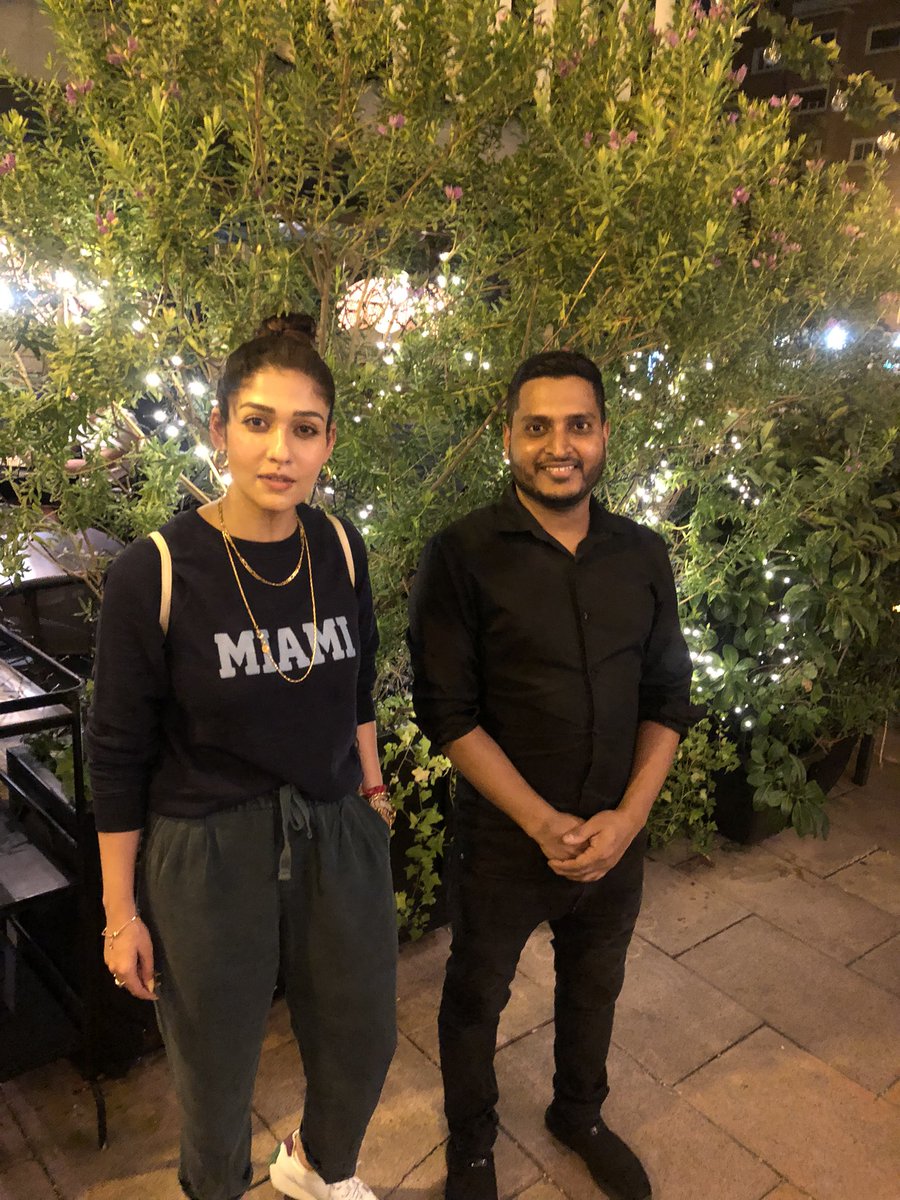 Mamunhasan27's tweet image. South Indian actress Nayanthara and her husband are spending time in Madrid,Spain I took a picture in a restaurant