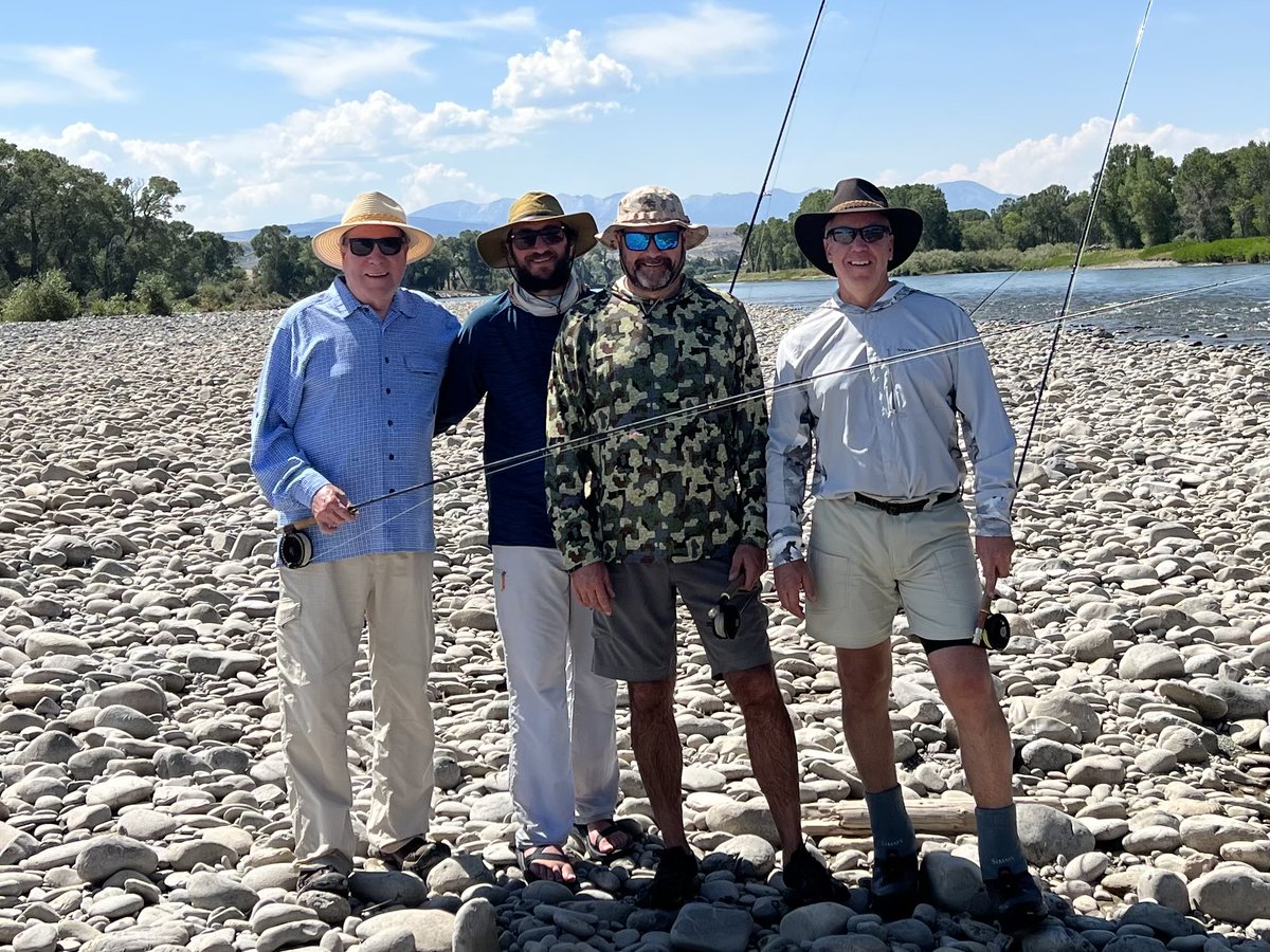 The WV boys fishing the Yellowstone with hopper flies.