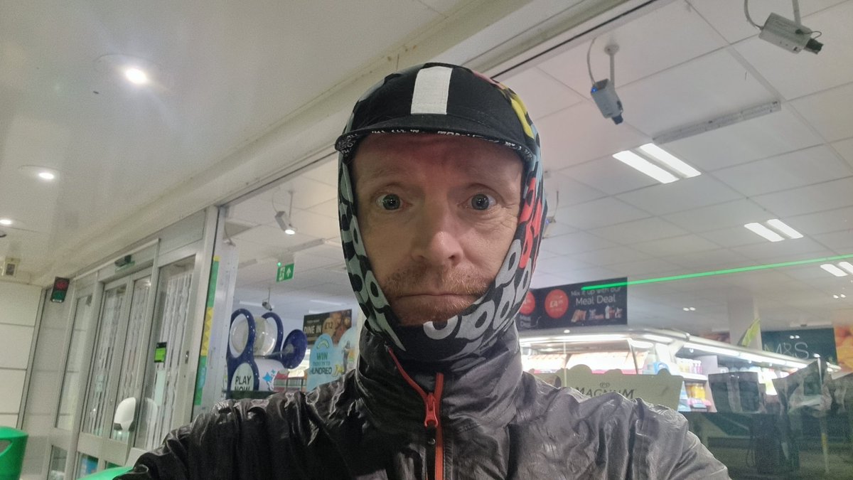 303km down. Last forecourt stop before the hotel. 69km to go. #audax #randonneuring