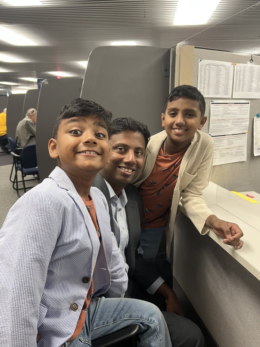 NeethanShan's tweet photo. My little kings came to cheer me on as I registered as #TDSB Trustee candidate for #ScarbTO Centre! The campaign officially begins now.. if you are able to help out and join the team, please message me! We need 100s of team members for the next 2 months! #TeamNeethan #Education https://t.co/UFECDkcDxL