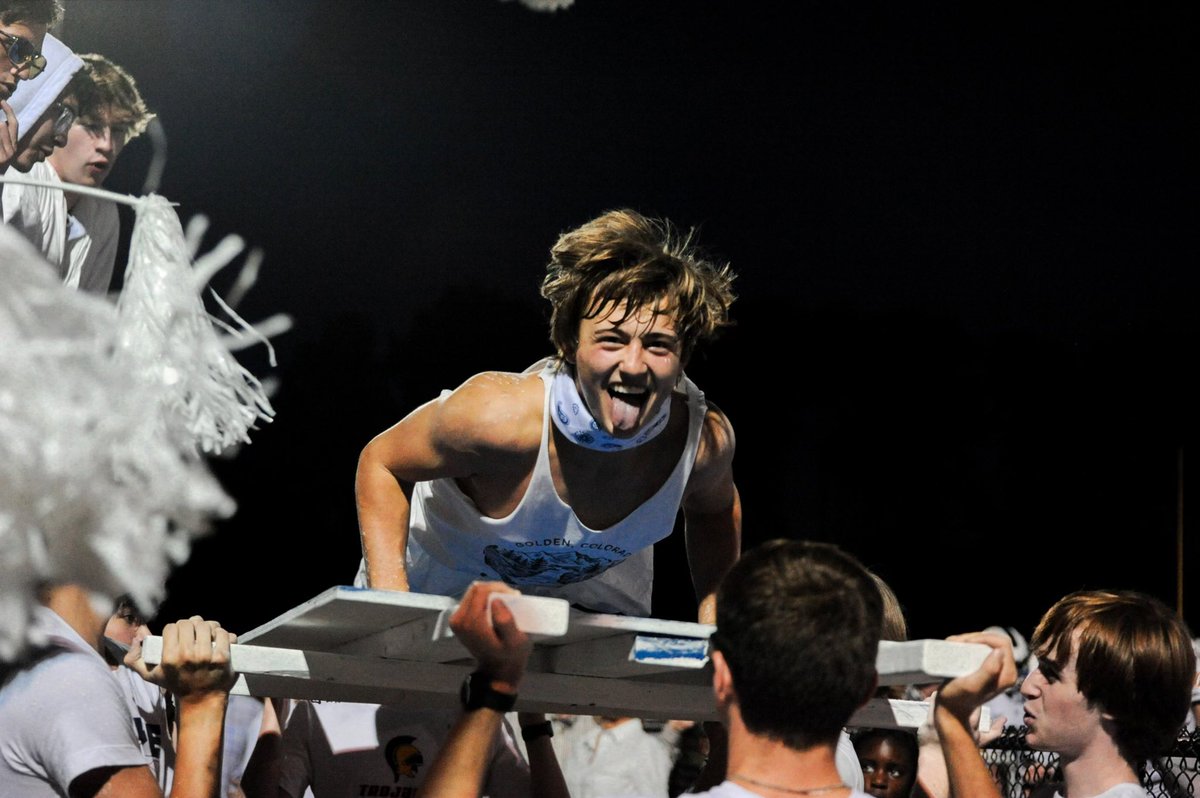 When the Trojan War Zone is on point… Gotta love that school spirit!! Go Trojans!! #fridaynightlights #gotthatW