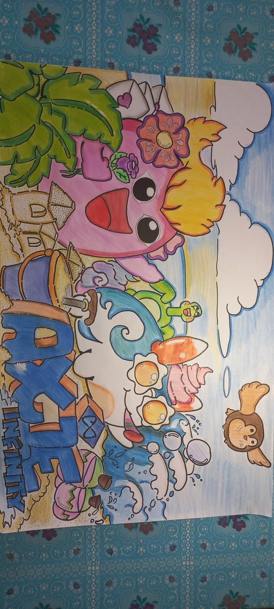 Here's my entry for #AxieSummer 
Using only markers and color pencils😅

<a href="/Jihoz_Axie/">Jihoz.ron</a> <a href="/AxieInfinity/">Axie Infinity</a> <a href="/QU3ST_io/">QU3ST Esports</a> <a href="/cloudwhite/"></a>