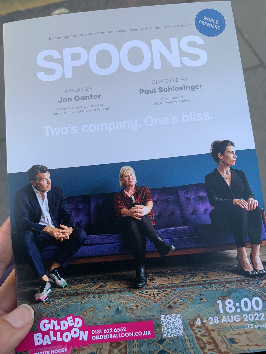 Finally caught <a href="/spoonstheplay/">Spoons 🥄 by Jon Canter</a> after wks #EdFringe22 &amp; so grateful for a proper theatre play! Wonderfully performed by a talented cast (bumped in2 <a href="/GoganValerie/">Valerie Gogan</a> &amp; Jacquline King b4 stupidly not recognising the prolific actresses n they were so lovely and encouraging)! 👏👏👏👏👏