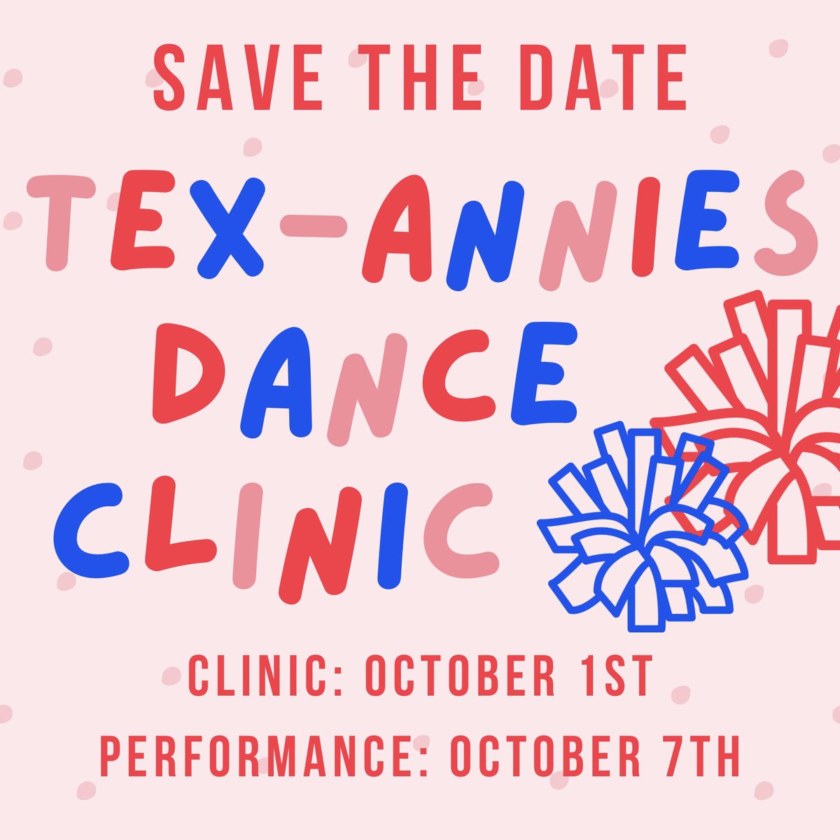 Our “Tex-Annies” halftime performance is back! Open for all kiddos ages 4-10 years old. Save the date and stay tuned for more details 🌟