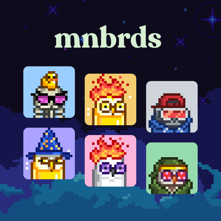 tricksteth's tweet photo. Introducing @mnbrds, all 10 000 existing moonbirds hand-redrawn to their half size. Took a month, started even before CC0 announcement. All traits, all birds, even 1/1s, available for a free claim, forever. #moonbirdsremix https://t.co/OlAjbbQkup
