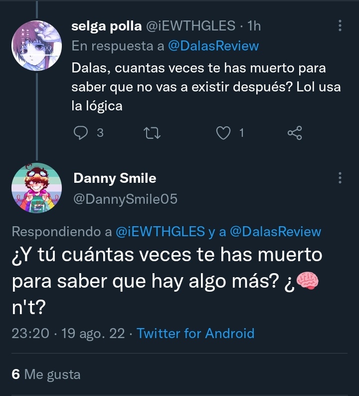 HDHumillados's tweet image. "Dalas, cuantas veces te has muerto para saber que no vas a existir después? Lol usa la lógica"