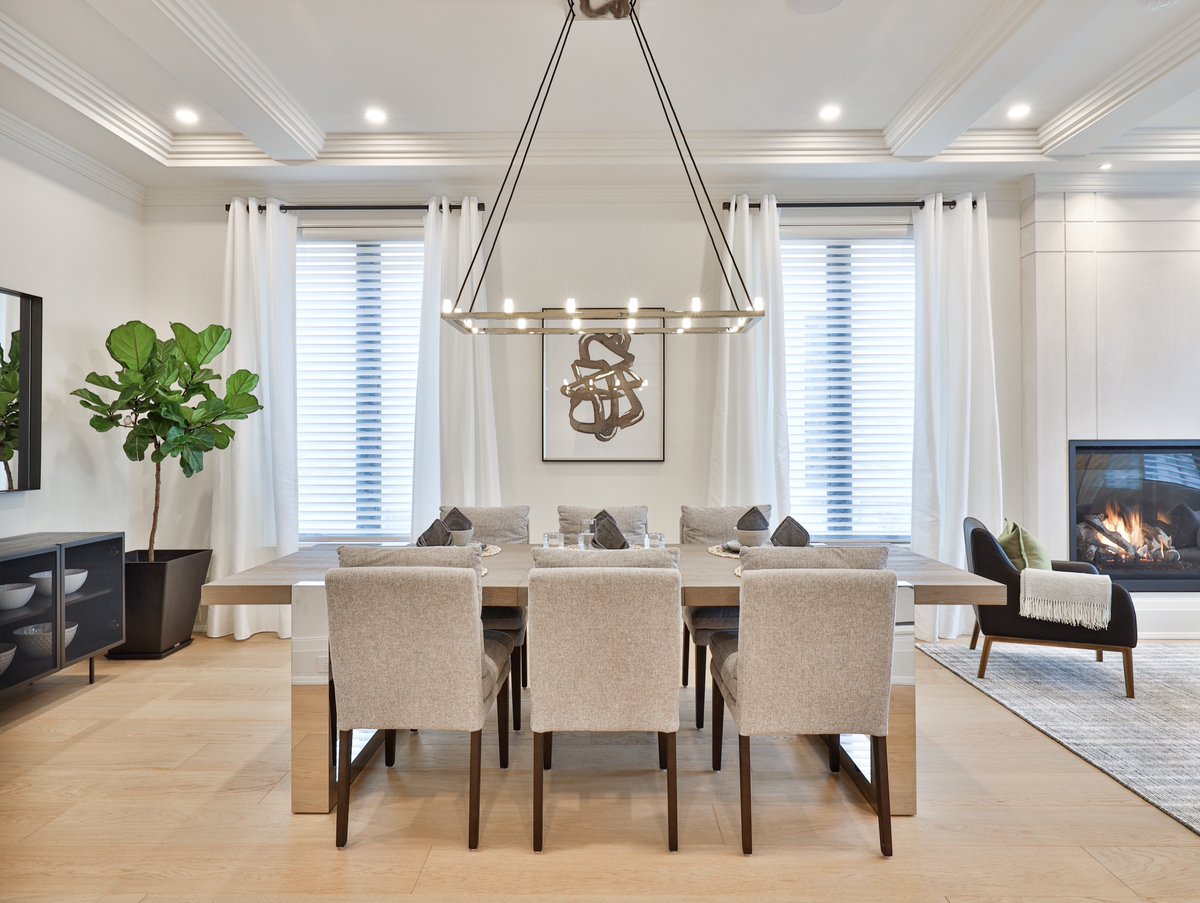 The dining space from project Rothemere is meant to be grand, but also free flowing into other spaces in the home, which make for optimal entertaining. This table acts as the anchor, and makes for sturdy seating, that makes you want to stay longer 😊

kikiphukandesign.com