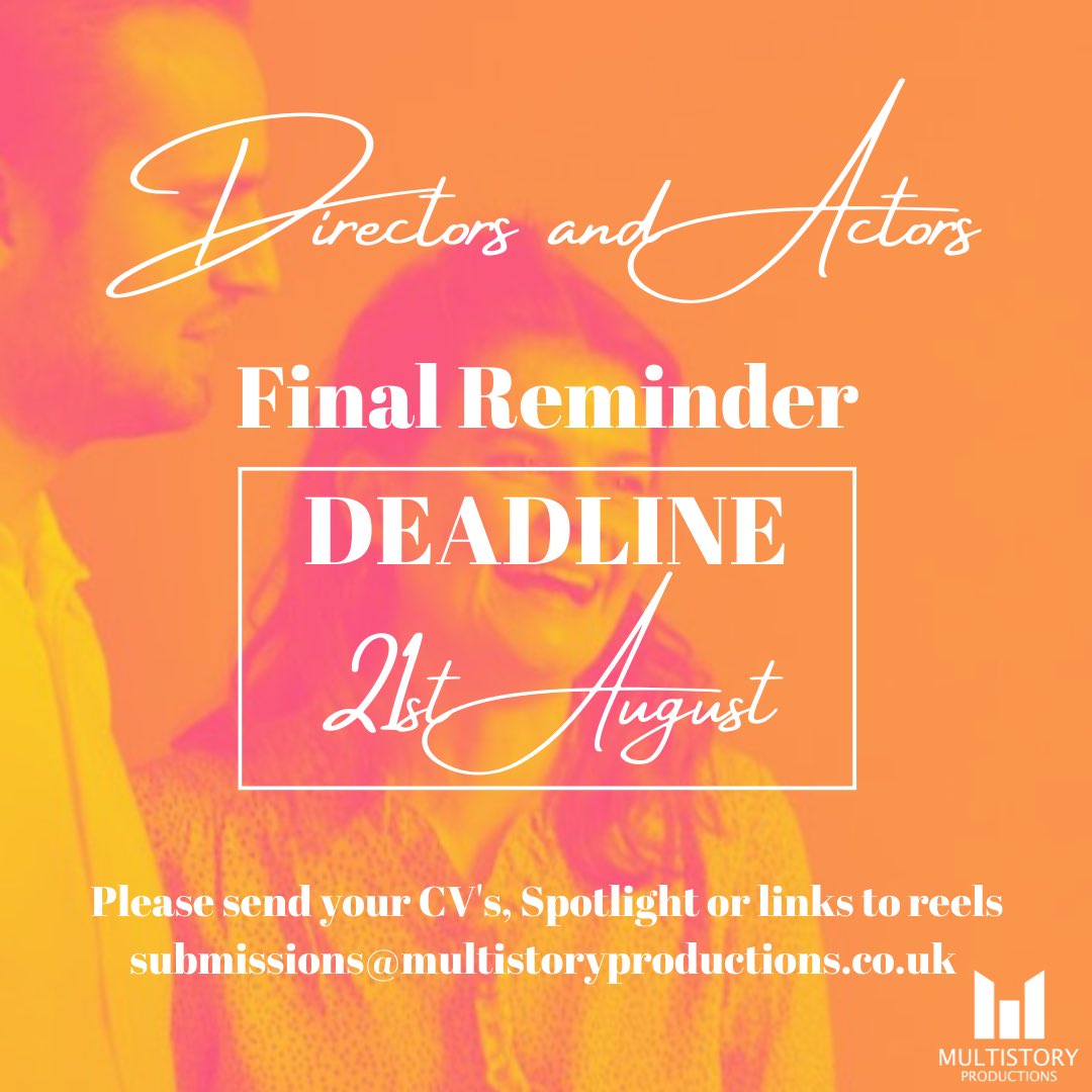 🚨Director and Actor deadline tomorrow🚨

We are still reading all the writing submissions! But one thing is for sure, we are going to have a cracking festival line-up!

Don’t miss out! Get involved!

#theatre #newtheatre #casting #castingcall #actor #director #directorcasting