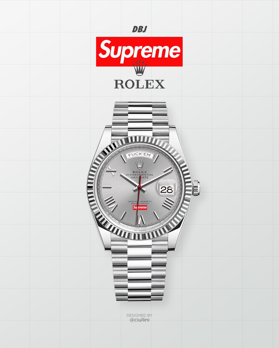 ros Forberedende navn skæg DropsByJay on Twitter: "Supreme/Rolex Expect an official collab from these  two this season, which is said to include a new designed watch along with  possibly more pieces. Stay tuned for more details