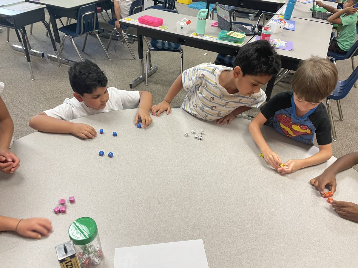 First Graders played Tenzi yesterday to practice subitizing!