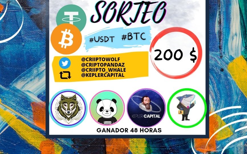 CriiptoWolf's tweet image. 🔥🔥  𝐒 𝐎 𝐑 𝐓 𝐄 𝐎  🔥🔥

🚨 Quieres ganar 𝟮𝟬𝟬$ #USDTether #BTC

Para participar

- 🔄 al tweet 
- Sigue @CriiptoWolf @CriptoPandaz
- Sigue @criipto_whale @KeplerCapital

Ganador será anunciado en 48 horas

*Más opciones de ganar si mencionas amigos y ♥️ 

Mucha Suerte 🍀