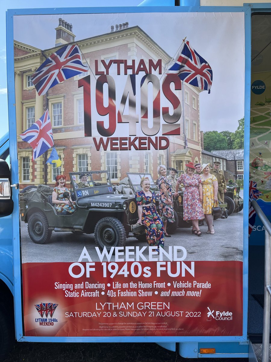 RussHogarth's tweet photo. It’s back #Lytham #1940sWeekend Russ @GrahamLiver @Gillylancs @jacquimorley @visitfyldecoast @dock2222 @nwpicdesk @axemanlowe @AndrewNoble16 @cjgriffphoto @LythamLifeStyle @cleveleysnews @StAnnesBeachApt @BoothsCountry @CliftonArms 
@SoulsToInspire @AlisonR11050511 @blogpreston https://t.co/wolvAJgUCu