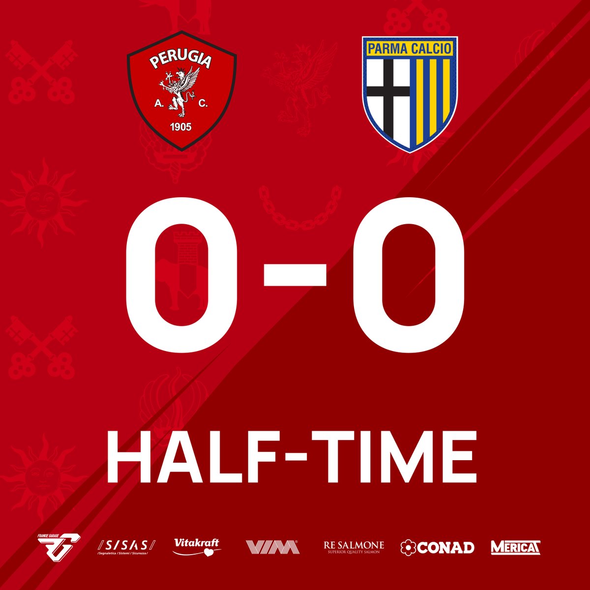 ACPerugiaCalcio's tweet photo. Fine della 1^ frazione al #Curi!
Più #Grifo che #Parma ma al momento il risultato è in parità!
Altri 45' di battaglia! ⚔️
FORZA RAGAZZI!
#forzagrifo #noisiamoperugia #PerugiaParma #SerieBKT @Lega_B #PERPAR https://t.co/3Ybk5RhW1z