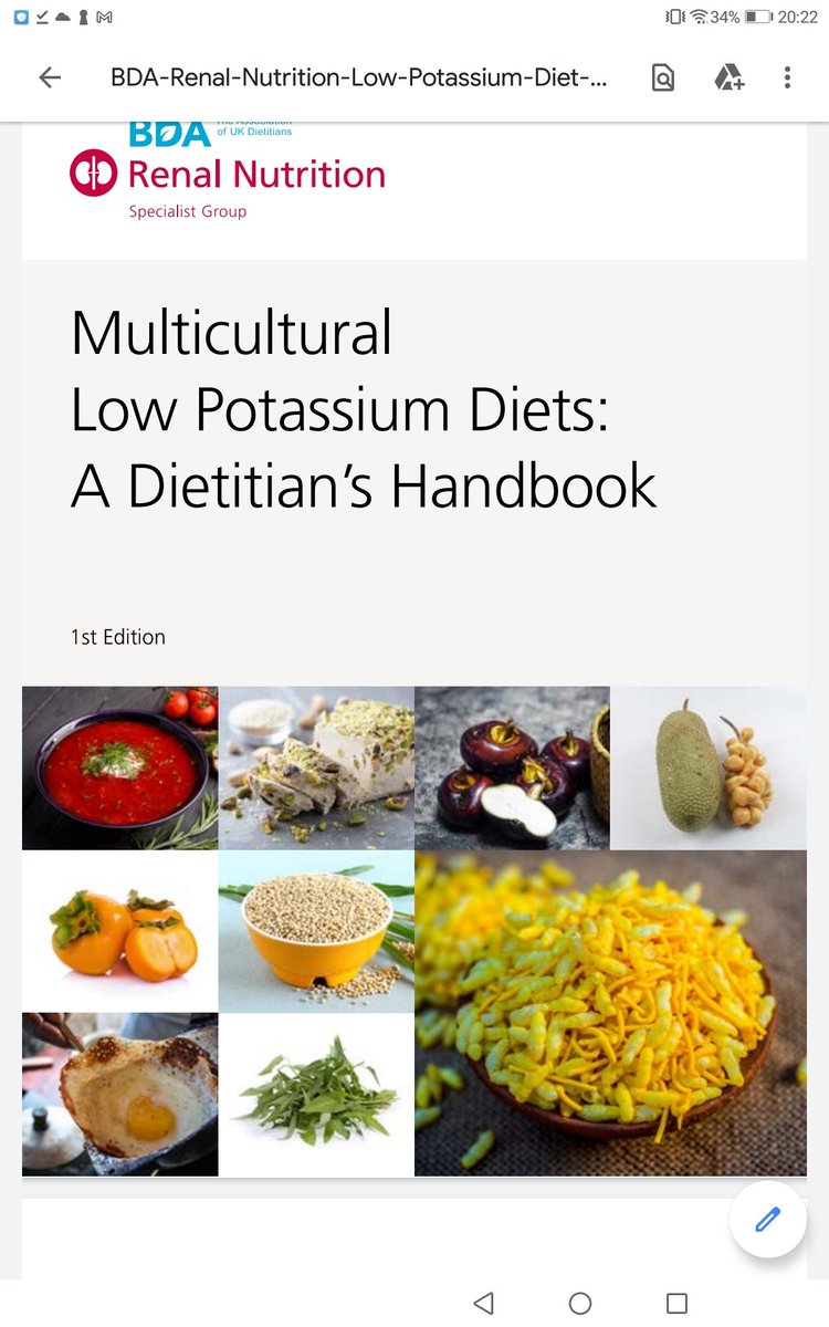 New handbook: Potassium values for the multicultural foods. Pictures and description of the cultural foods listed in our 4 dietary resources (with hyperlinks) . More detail about the various multicultural diets/diet patterns. Free @BDA_Dietitians @bda_renal website