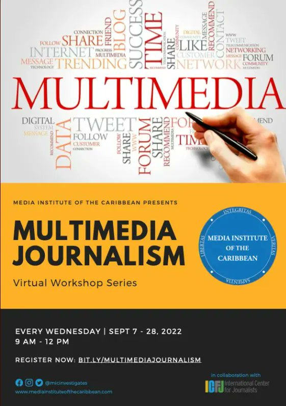 IJNet's tweet photo. For all journalists looking to develop their multimedia skills, join @micinvestigates’ month-long training series in partnership with @ICFJ. Every Wednesday in September from 8:30am-12:30pm ET. Register by Sept. 6.
https://t.co/uUMWYetD88 https://t.co/G05aHaW6Sm