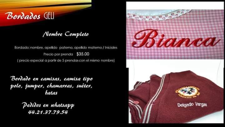 Geli4piezas's tweet photo. Bordamos uniformas mánda mensaje https://t.co/g6OFslR0rE