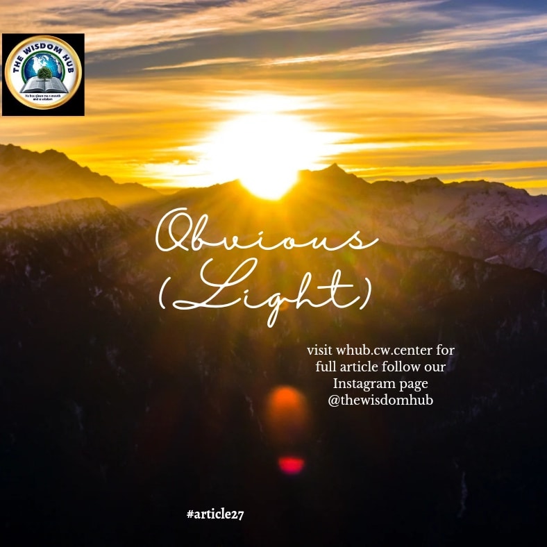 EmmanuelElakhe's tweet photo. #thewisdomhub #light #lightoftheworld #obvious https://t.co/K4F9afz8Zu