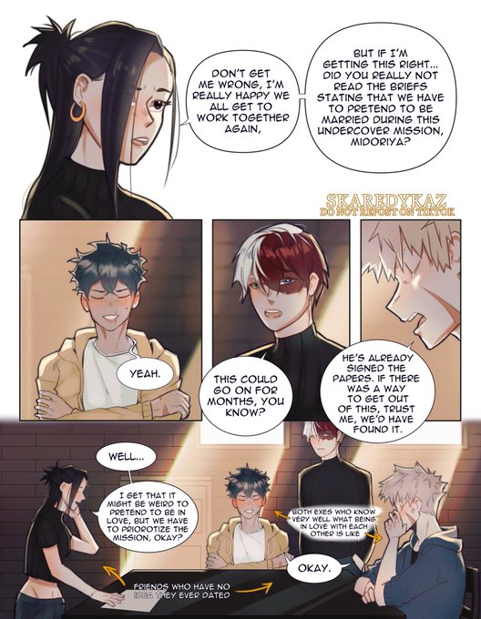 "Secrets" AKA BKDK Ex BFs AU, part 8! 🍃 
⚠️ Spoiler for 362 on pg. 2! 