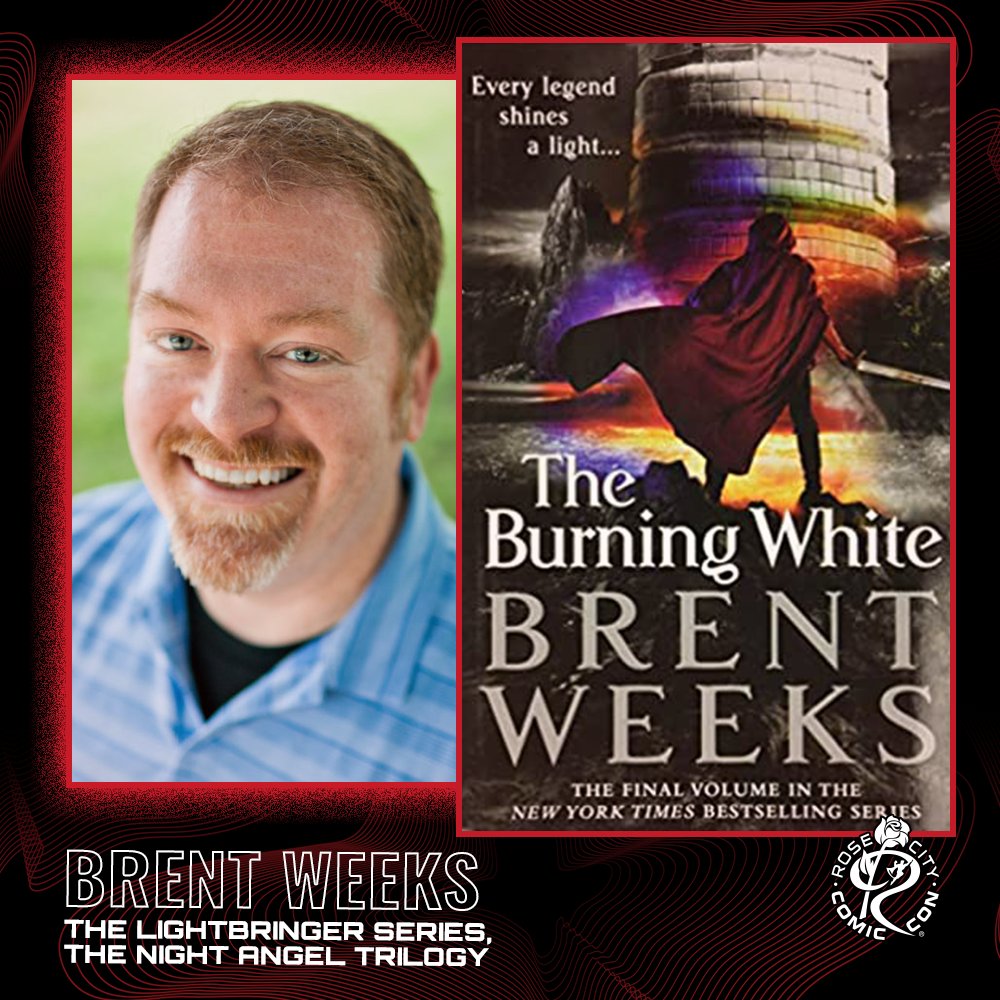 RoseCityCC's tweet photo. ✨ CREATOR ANNOUNCEMENT ✨ 

Meet best-selling author @BrentWeeks at #RoseCityComicCon! Brent is best known for the #Lightbringer series and the #NightAngel trilogy.

👤 Guests: https://t.co/TnurRQjBHz
🎟️ Badges: https://t.co/lfxJEovFT3 https://t.co/xbEwJS5CtP