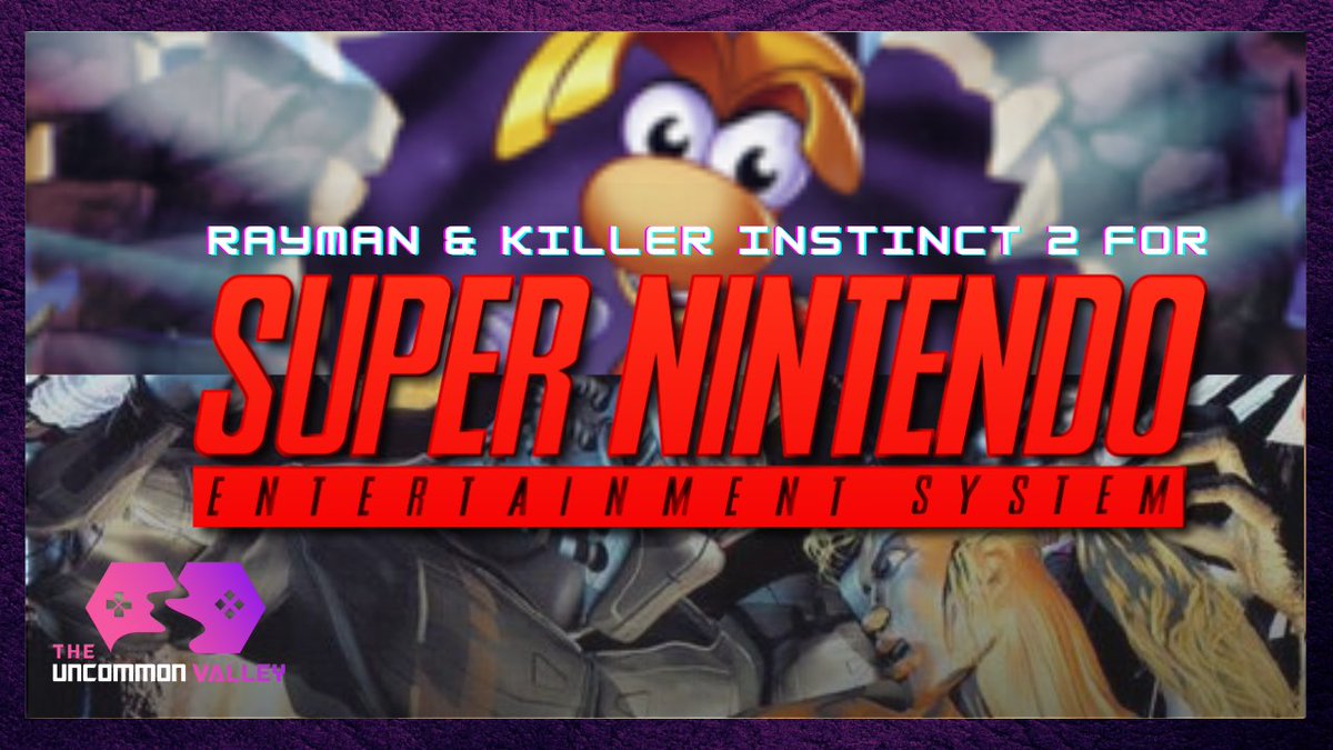 UncommonValley's tweet photo. 🔴NEW VIDEO ALERT!!🔴

Many regard the Super Nintendo as one of the greatest consoles of all time.For today's video, we cover over two prototypes that almost made it to market before the launch of the N64: Rayman 1 &amp; Killer Instinct 2.

Watch Now: https://t.co/pfmz5iAE66 https://t.co/vGAts8mz9p