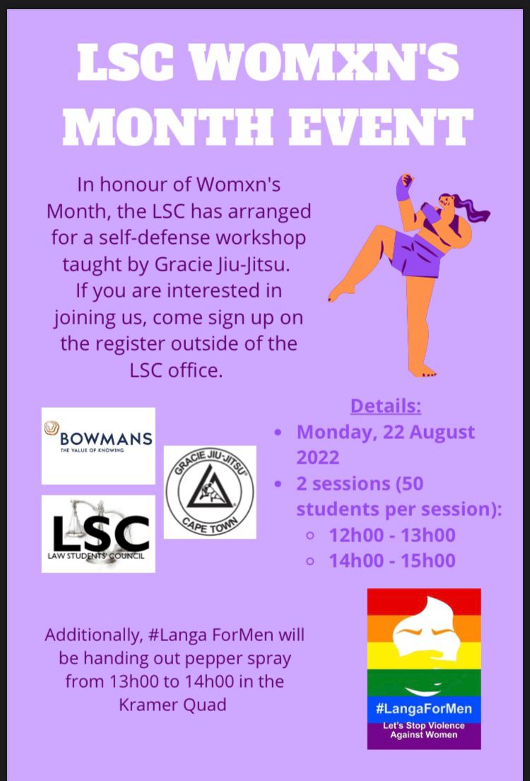 This sesssion is FREE. If you're interested, send Litha an email on lsc.president@uct.ac.za with your name, surname, student number and your preferred session.
