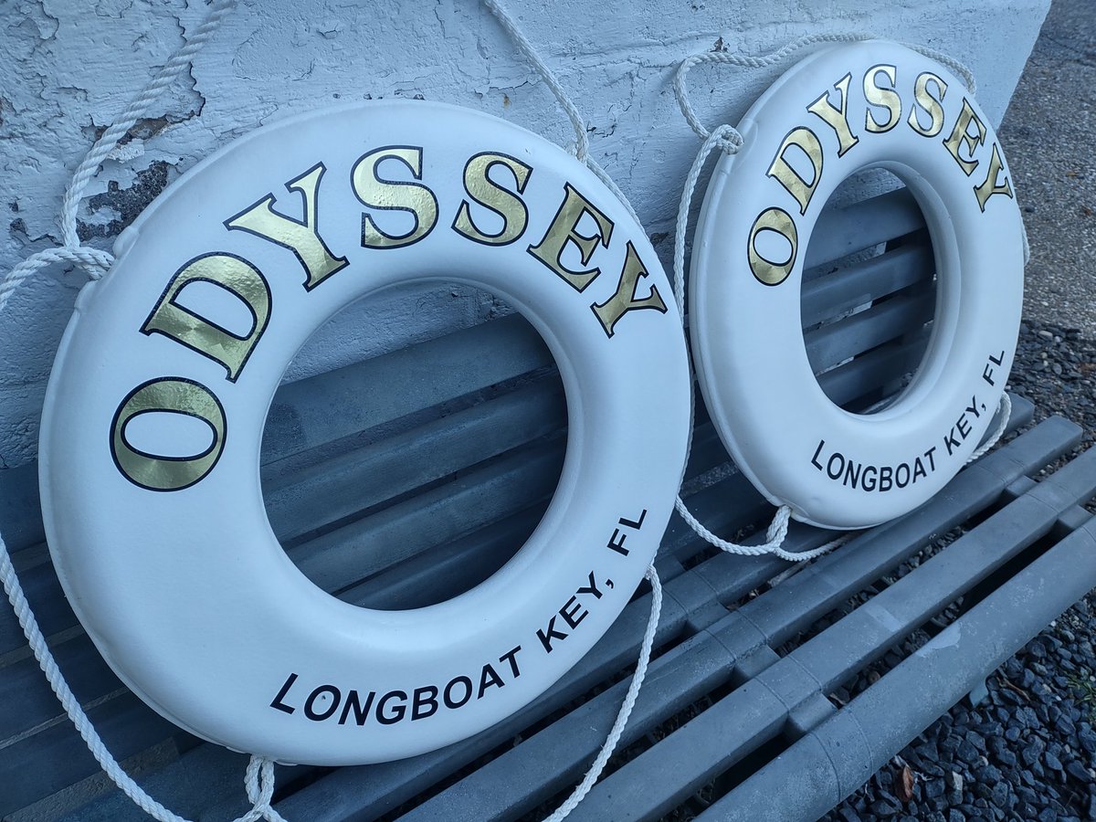 DesignsandSigns's tweet image. A pair of beautiful ring buoys for Odyssey. Let's make your yacht look great too! #yachts #yachtgirl #yachtlife #yachting #sailboat #sailing #boating #boatlife thedesignsandsigns@gmail.com