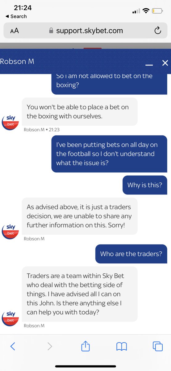 Anyone else had similar problem?? Been betting all day not won’t allow me to put money on the boxing??