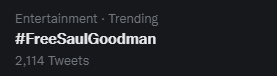 FreeSaulGoodman's tweet photo. I'm trending #FreeSaulGoodman https://t.co/meJmcBbJMK