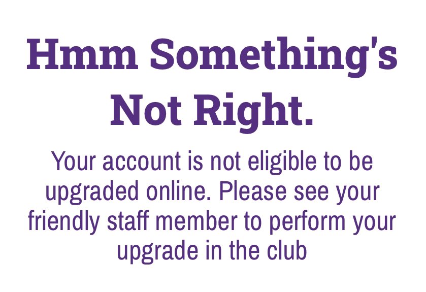 CariPollack's tweet photo. .@PlanetFitness Here’s the message I got in the app. So, thanks for nothing I guess but you shouldn’t show an offer someone isn’t eligible for. I’m signed in, there’s no reason for this. https://t.co/GSDZTow5it