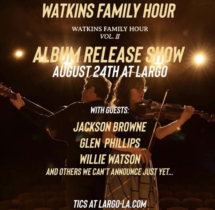 Jackson joins @WatkinsFamHour at their album release show August 24. Click here for tickets: buff.ly/3wdbhmu