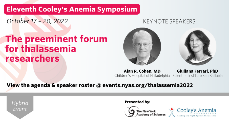 NYASciences's tweet photo. Join @NYASciences &amp; @cooleysanemia for the Eleventh Cooley's Anemia Symposium on October 17 – 20, bringing together basic scientists, clinical investigators, clinicians and supporters to review and discuss recent research for #thalassemia syndrome,