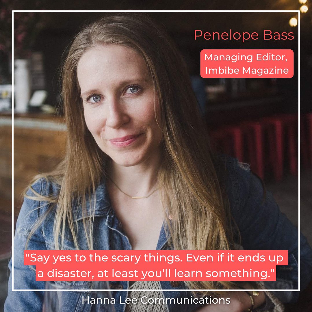 "Say yes to the scary things. Even if it ends up a disaster, at least you'll learn something," says <a href="/penelopebass/">Penelope Bass</a>, Managing Editor, <a href="/imbibe/">Imbibe Magazine</a>.
 
There are so many women that I respect and admire, and Penelope is one of them. ⁣⁣ 

#hannaleepr #inspiringwomen