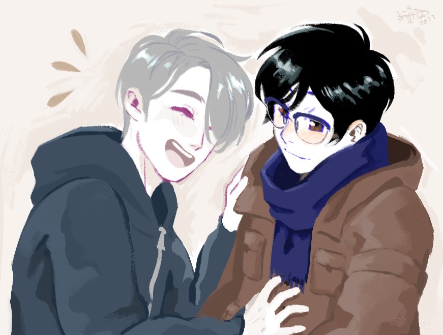 been a min since I drew them lol this was for a commission — #victuuri #yoi