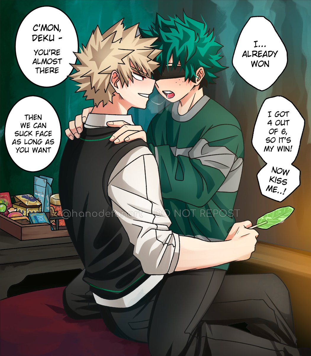 AmorExOculis's tweet photo. #bkdk #romance #SpellboundBKDK
art by @hanodefanart
fic by @queenswagzilla
cw: pg-13 nsfw, dessert sharing, established relationship, flirting
Prompt: Honeydukes
Imagine: BKDK are dating & it's Kacchan's turn to plan their date. He decides to whip up a treat for both of them. https://t.co/RcZmfQiR4L