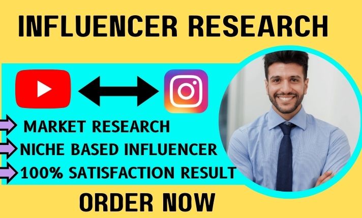 I will do Youtube influencer and best Instagram influencers research 

Visit:bit.ly/3A5Gmts
bit.ly/3ChwCiF

#instagraminfluencer #influencerresearch #influencermarketing #influencerlist  #YouTuber #instagram #fiverrgigpromotion #Fiverr  #EmailMarketing #upwork