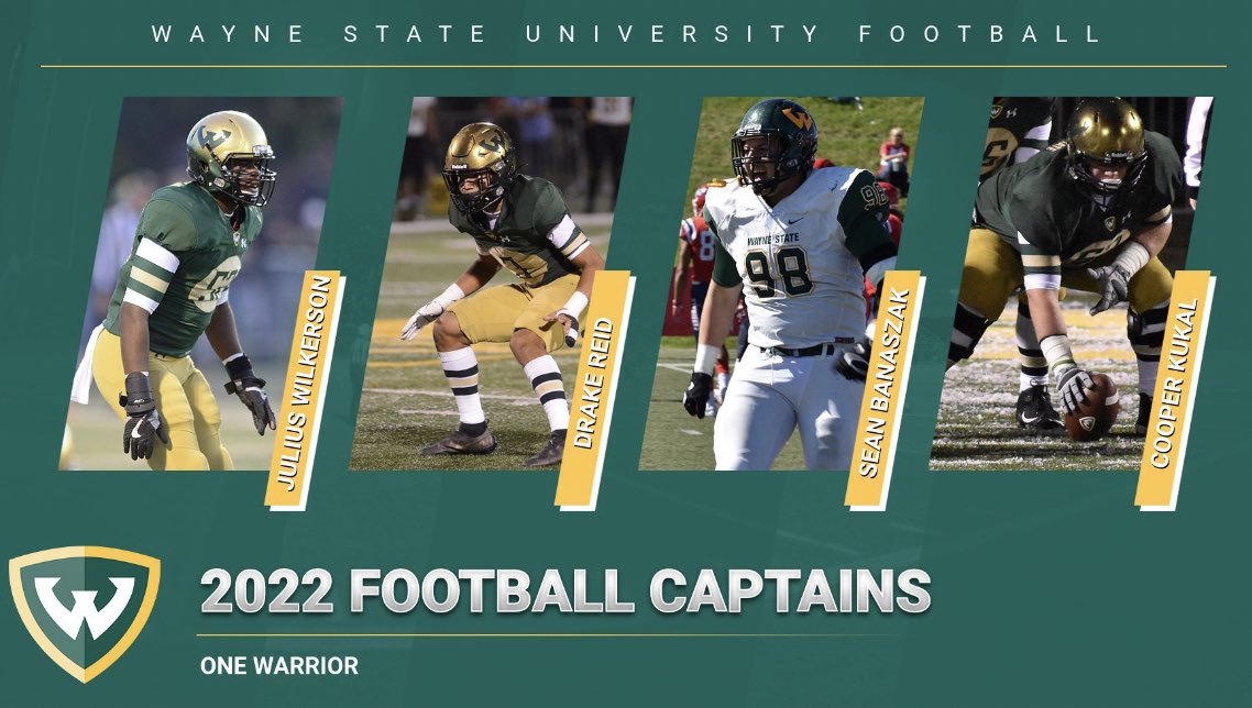 WSUWarriorFB's tweet photo. Congratulations to our 2022 WSU football captains!
#OneWarrior🔰
#ThisIsOurDetriot https://t.co/yzjUaVgPEE