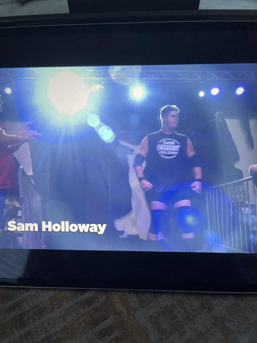 jgold12's tweet photo. Last debut of the day @SamHHolloway! I’ll personally pay for his medical bills after his match with the icon @JoshuaBishop_ .. heads up kid @aiwrestling #AIWFresh https://t.co/Nyz6sGoZms
