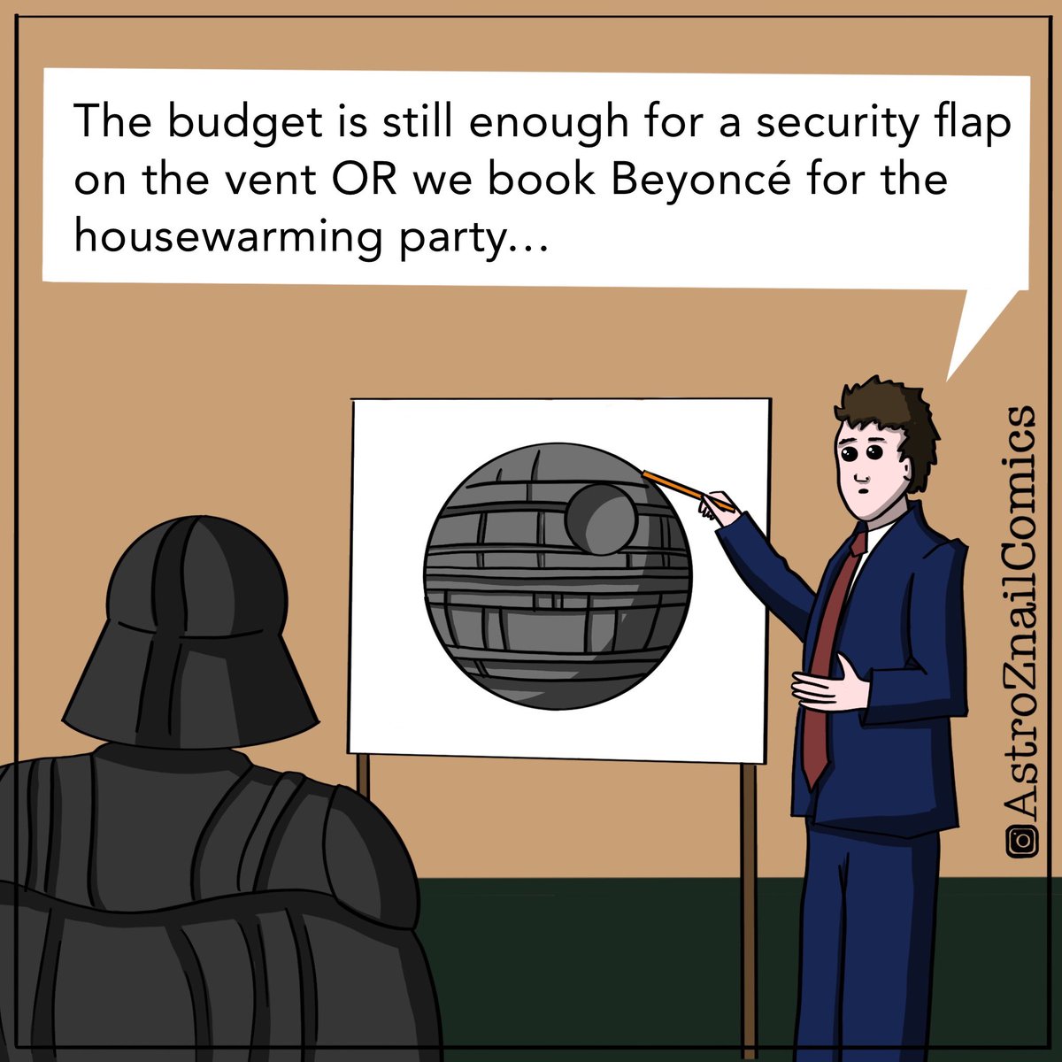 AstroZnail's tweet photo. Your choice, Mr. Vader. 

#deathstar #starwars #darthvader  #housewarmingparty #comic #cartoon #astroznail #funny #darkside #procreateart @starwars @Beyonce https://t.co/ezHp7jIUqh