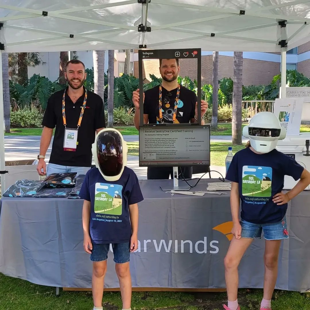 SQLSatLA's tweet photo. TY to @SolarWinds for sponsoring the 2022 Data SQL Saturday LA event:
https://t.co/lU4gPDNB8R
#daftpunk #sqlsatla #sqlsaturday #sqlservermonitoring #dpa #sqlsentry #databasemanagement #networkmanagement #itsecurity #monitoring #alerting https://t.co/mlnEcPJ3z1