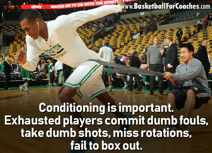 BballCoachMac's tweet image. Conditioning is important.

Exhausted players commit dumb fouls, take dumb shots, miss rotations, fail to box out.