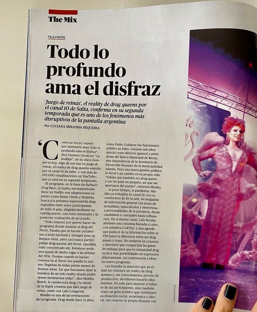 JuegoDReinas's tweet photo. Juego de Reinas en @RollingStoneAr 👅🇦🇷

@mistikareech y @LaloLongarela el dúo creativo detrás del reality cuentan todo sobre el programa en una nota imperdible que incluye testimonios de Lucrecia Martel y @JuliLaso. https://t.co/kCWXKlHuLA