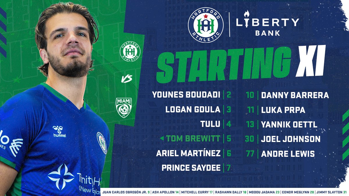 hfdathletic's tweet photo. Take a look at tonight's @LibertyBank_CT starting XI! https://t.co/bggC0nyfL6